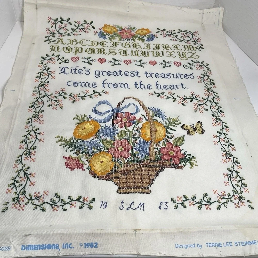 Dimensions Embroidery Cross Stitch 1988 Alphabet Floral Greatest Treasure READ